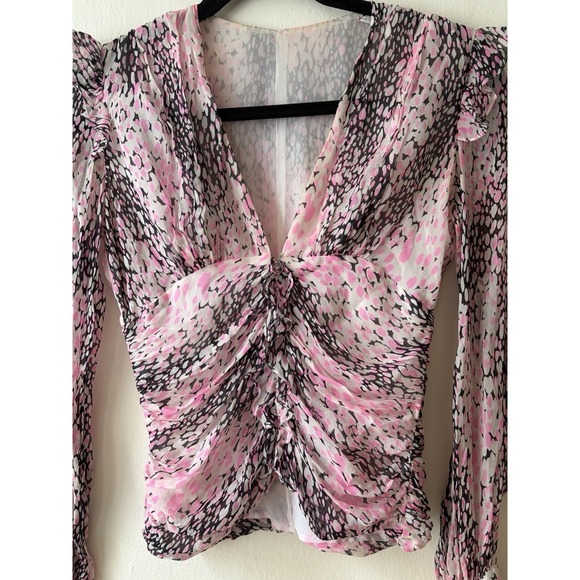 Tuleh Silk Blouse Pink Long Sleeve Made In USA XS/ S - Picture 4 of 6